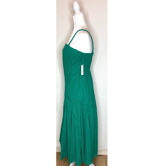 50% off NWT Anthropologie Maeve green eyelet dress 10 Medium free shipping - Picture 6 of 14